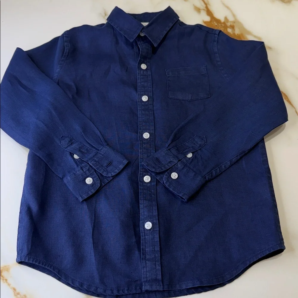 Janie & Jack Navy Blue Kids Button Down Shirt